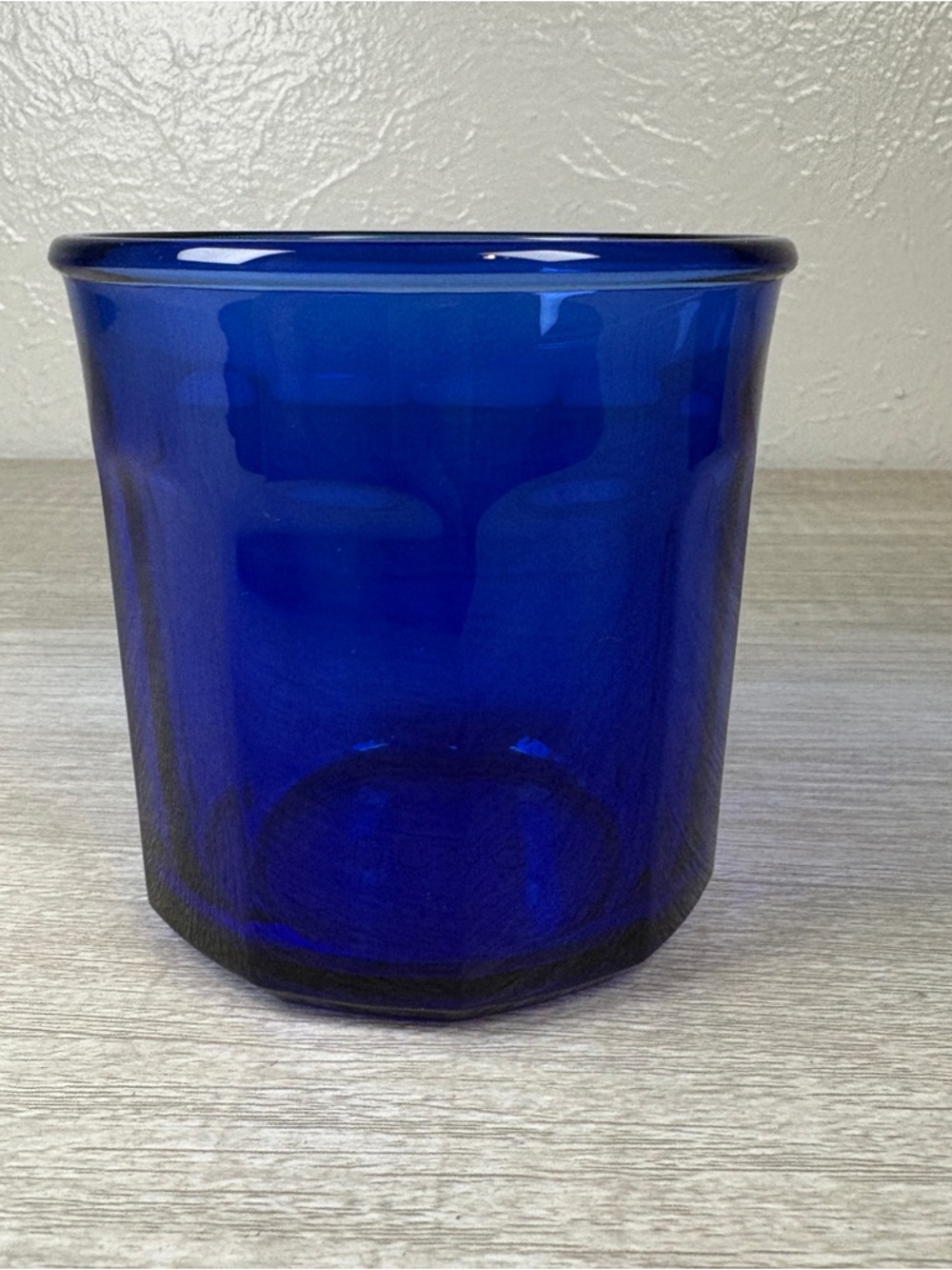 Luminarc Arcoroc Cobalt Blue Glass 10 Panel Tumbler 500ml Made in France